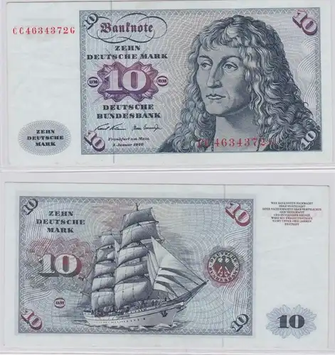 T146297 Banknote 10 DM Deutsche Mark Ro. 270a Schein 2.Jan. 1970 KN CC 4634372 G
