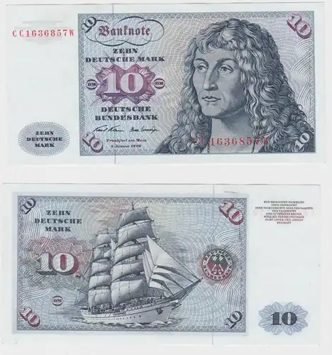 T146294 Banknote 10 DM Deutsche Mark Ro. 270a Schein 2.Jan. 1970 KN CC 1636857 W