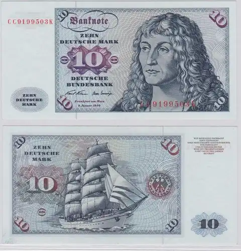 T146293 Banknote 10 DM Deutsche Mark Ro. 270a Schein 2.Jan. 1970 KN CC 9199503 K