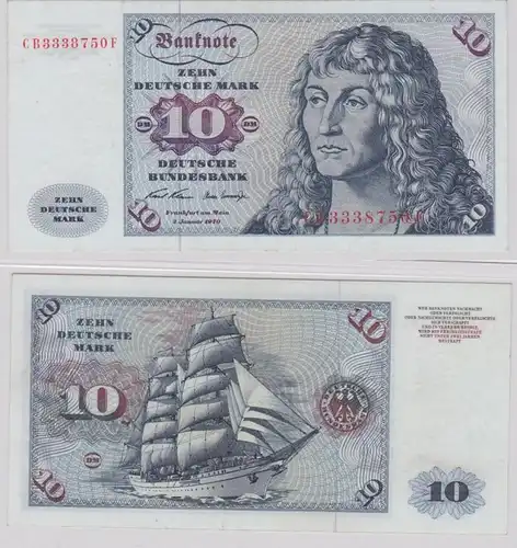 T146290 Banknote 10 DM Deutsche Mark Ro. 270a Schein 2.Jan. 1970 KN CB 3338750 F