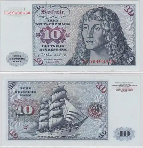 T146289 Banknote 10 DM Deutsche Mark Ro. 270a Schein 2.Jan. 1970 KN CB 5940843 Q