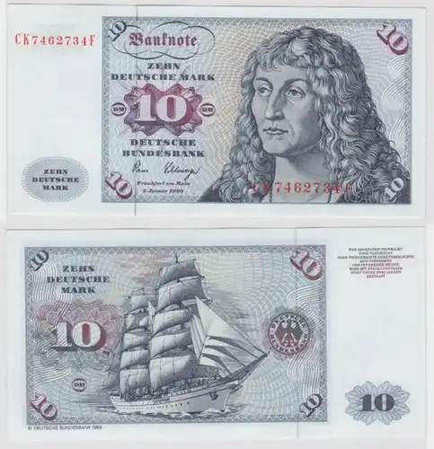 T146280 Banknote 10 DM Deutsche Mark Ro. 286a Schein 2.Jan. 1980 KN CK 7462734 F