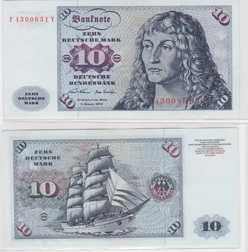 T146277 Banknote 10 DM Deutsche Mark Ro. 270a Schein 2.Jan. 1970 KN F 4300851 Y