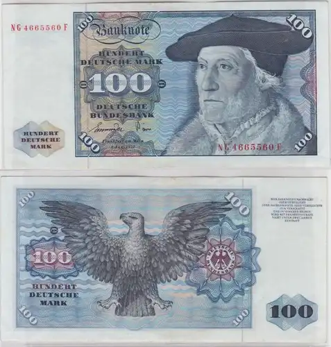 T146275 Banknote 100 DM Deutsche Mark Ro 278a Schein 1.Juni 1977 KN NG 4665560 F