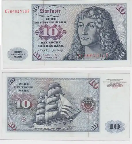 T146267 Banknote 10 DM Deutsche Mark Ro. 270b Schein 2.Jan. 1970 KN CE 6662516 F