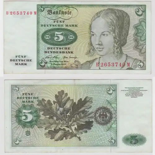T146262 Banknote 5 DM Deutsche Mark Ro. 269a Schein 2.Jan. 1970 KN B 2653740 M
