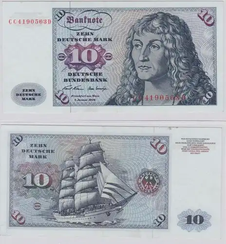 T146256 Banknote 10 DM Deutsche Mark Ro. 270a Schein 2.Jan. 1970 KN CC 4190563 D