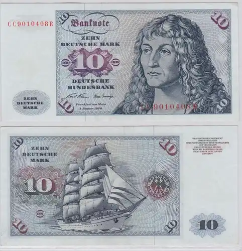 T146247 Banknote 10 DM Deutsche Mark Ro. 270a Schein 2.Jan. 1970 KN CC 9010408 R