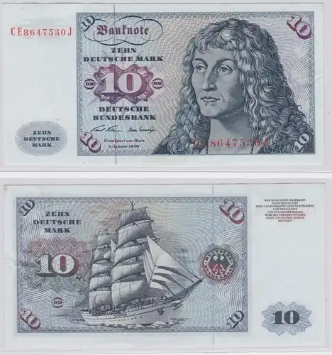 T146246 Banknote 10 DM Deutsche Mark Ro. 270b Schein 2.Jan. 1970 KN CE  J