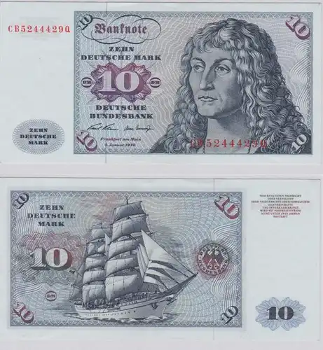 T146245 Banknote 10 DM Deutsche Mark Ro. 270a Schein 2.Jan. 1970 KN CB 5244429 Q