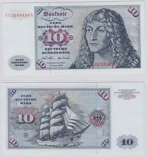 T146243 Banknote 10 DM Deutsche Mark Ro. 270a Schein 2.Jan. 1970 KN CC 3299486 S