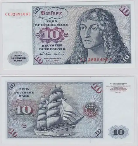 T146243 Banknote 10 DM Deutsche Mark Ro. 270a Schein 2.Jan. 1970 KN CC  S