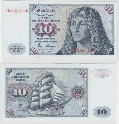 T146240 Banknote 10 DM Deutsche Mark Ro. 286a Schein 2.Jan. 1980 KN CK 5801683 G