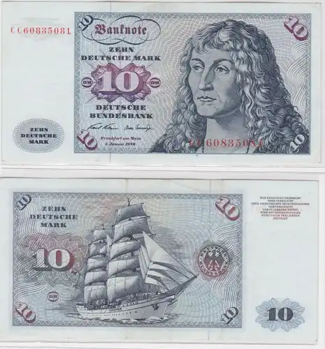 T146235 Banknote 10 DM Deutsche Mark Ro. 270a Schein 2.Jan. 1970 KN CC 6083508 L