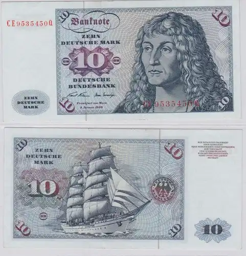 T146229 Banknote 10 DM Deutsche Mark Ro. 270b Schein 2.Jan. 1970 KN CE 9535450 Q