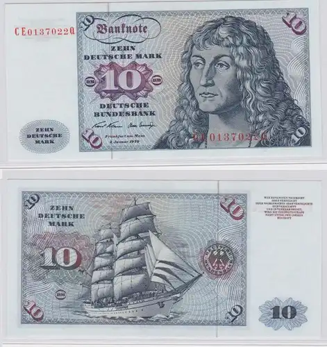 T146217 Banknote 10 DM Deutsche Mark Ro. 270b Schein 2.Jan. 1970 KN CE 0137022 Q