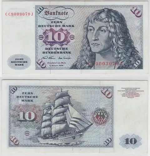 T146215 Banknote 10 DM Deutsche Mark Ro. 270a Schein 2.Jan. 1970 KN CC 9003070 J