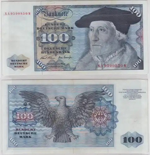 T146212 Banknote 100 DM Deutsche Mark Ro 273a Schein 2.Jan. 1970 KN NA 9590850 W