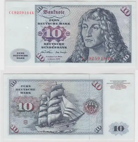T146198 Banknote 10 DM Deutsche Mark Ro. 270a Schein 2.Jan. 1970 KN CC 9259184 K