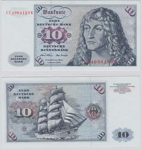 T146196 Banknote 10 DM Deutsche Mark Ro. 270a Schein 2.Jan. 1970 KN CC 4094124 W