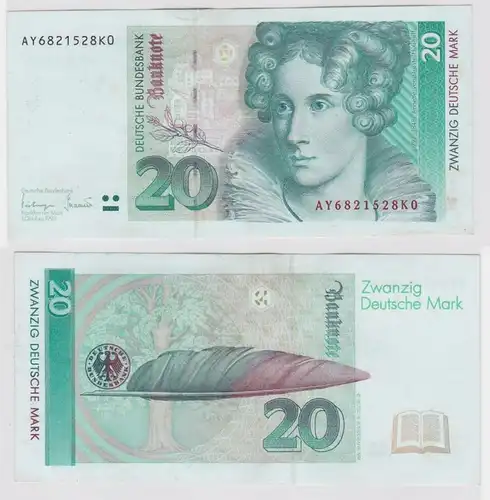 T146193 Banknote 20 DM Deutsche Mark Ro. 304a Schein 1.Okt. 1993 KN AY 6821528K0