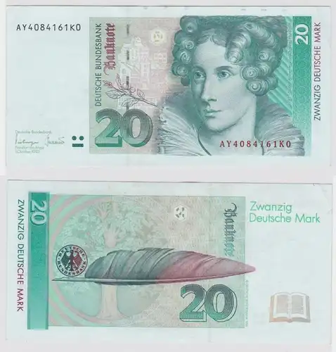 T146182 Banknote 20 DM Deutsche Mark Ro. 304a Schein 1.Okt. 1993 KN AY 4084161K0