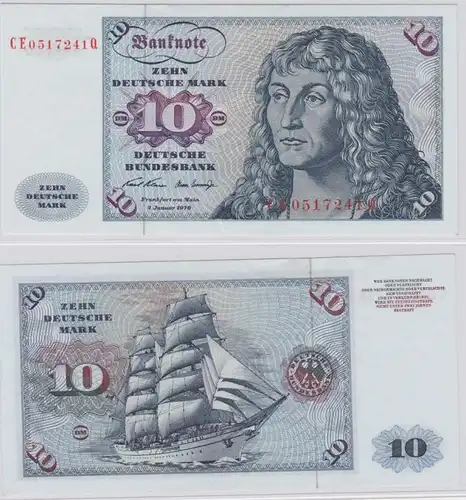T146177 Banknote 10 DM Deutsche Mark Ro. 270b Schein 2.Jan. 1970 KN CE 0517241 Q