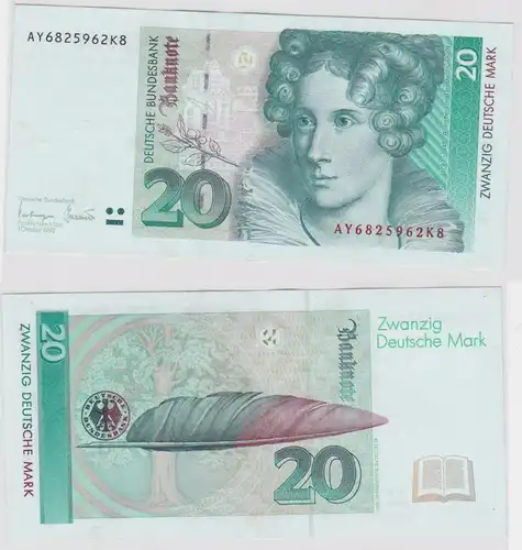 T146172 Banknote 20 DM Deutsche Mark Ro. 304a Schein 1.Okt. 1993 KN AY 6825962K8