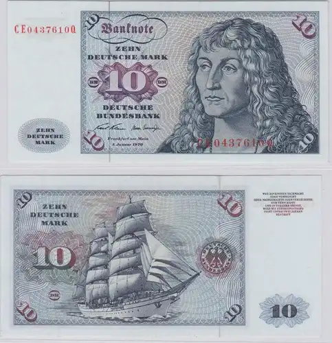 T146171 Banknote 10 DM Deutsche Mark Ro. 270b Schein 2.Jan. 1970 KN CE 0437610 Q