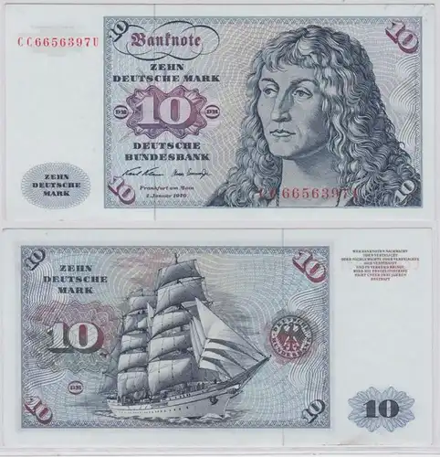 T146162 Banknote 10 DM Deutsche Mark Ro. 270a Schein 2.Jan. 1970 KN CC 6656397 U