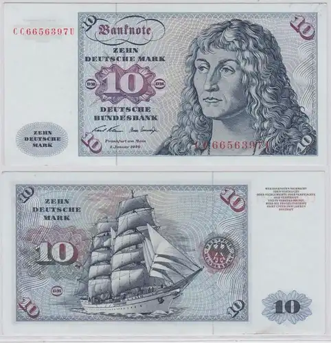 T146162 Banknote 10 DM Deutsche Mark Ro. 270a Schein 2.Jan. 1970 KN CC  U