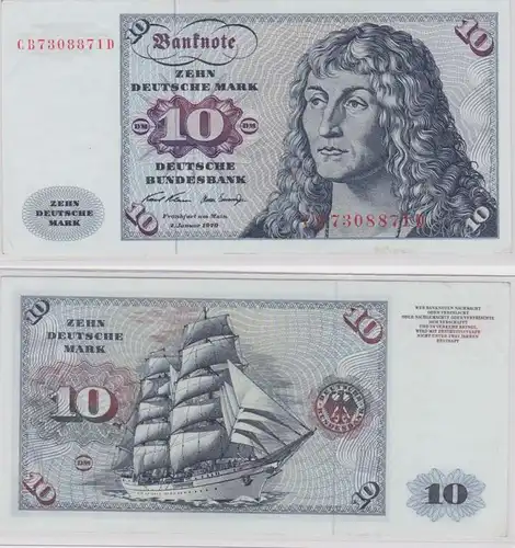 T146159 Banknote 10 DM Deutsche Mark Ro. 270a Schein 2.Jan. 1970 KN CB 7308871 D