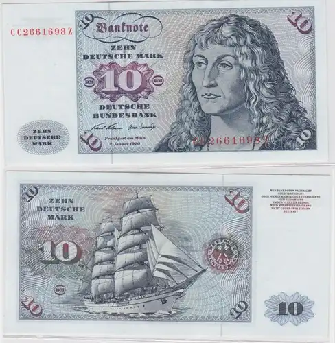 T146154 Banknote 10 DM Deutsche Mark Ro. 270a Schein 2.Jan. 1970 KN CC 2661698 Z