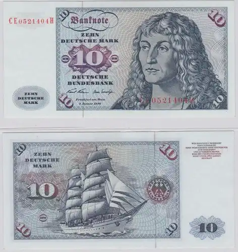 T146152 Banknote 10 DM Deutsche Mark Ro. 270b Schein 2.Jan. 1970 KN CE 0521404 H