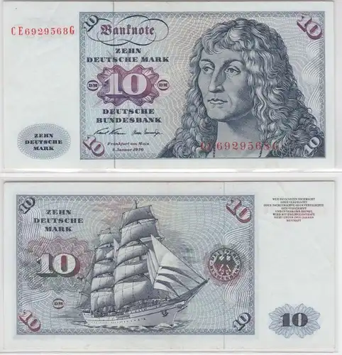 T146151 Banknote 10 DM Deutsche Mark Ro. 270b Schein 2.Jan. 1970 KN CE 6929568 G