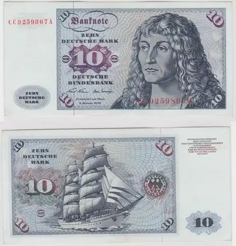 T146150 Banknote 10 DM Deutsche Mark Ro. 270a Schein 2.Jan. 1970 KN CC 0259867 A