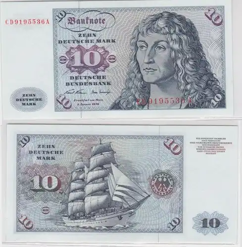 T146147 Banknote 10 DM Deutsche Mark Ro. 270a Schein 2.Jan. 1970 KN CD 9195536 A
