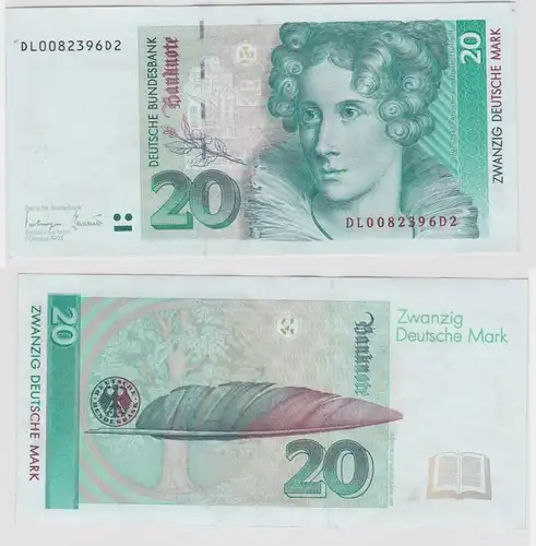 T146145 Banknote 20 DM Deutsche Mark Ro. 304a Schein 1.Okt. 1993 KN DL 0082396D2