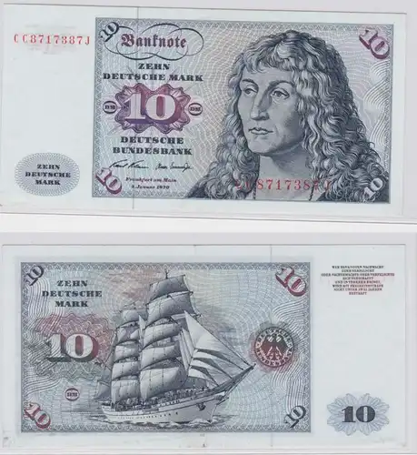 T146142 Banknote 10 DM Deutsche Mark Ro. 270a Schein 2.Jan. 1970 KN CC 8717387 J