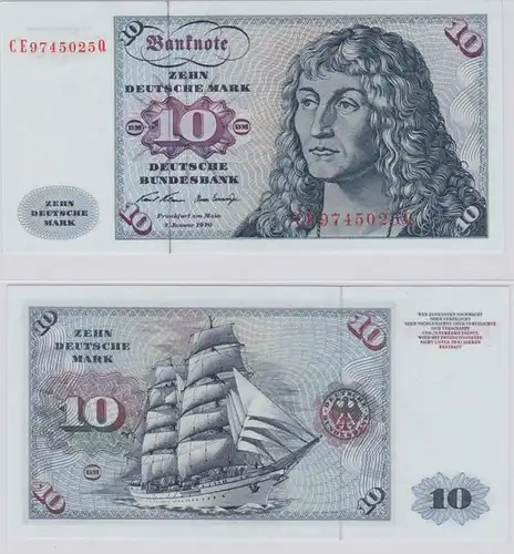 T146141 Banknote 10 DM Deutsche Mark Ro. 270b Schein 2.Jan. 1970 KN CE 9745025 Q