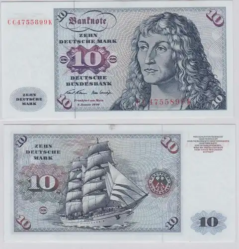 T146136 Banknote 10 DM Deutsche Mark Ro. 270a Schein 2.Jan. 1970 KN CC 4755899 K