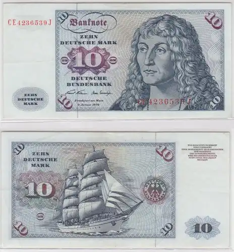 T146135 Banknote 10 DM Deutsche Mark Ro. 270b Schein 2.Jan. 1970 KN CE 4236539 J