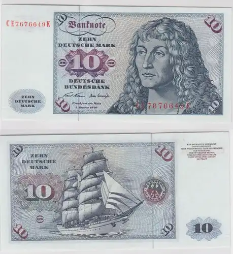 T146133 Banknote 10 DM Deutsche Mark Ro. 270b Schein 2.Jan. 1970 KN CE 7676649 K
