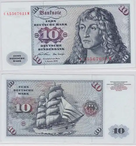 T146130 Banknote 10 DM Deutsche Mark Ro. 270a Schein 2.Jan. 1970 KN CA 5567621 W