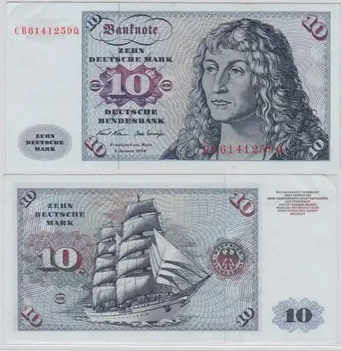 T146127 Banknote 10 DM Deutsche Mark Ro. 270a Schein 2.Jan. 1970 KN CB 6141259 Q