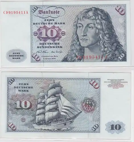 T146123 Banknote 10 DM Deutsche Mark Ro. 270a Schein 2.Jan. 1970 KN CD 9195411 A