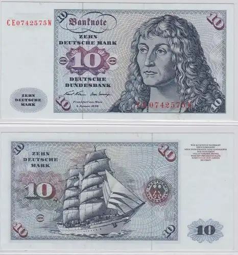 T146116 Banknote 10 DM Deutsche Mark Ro. 270b Schein 2.Jan. 1970 KN CE 0742575 W