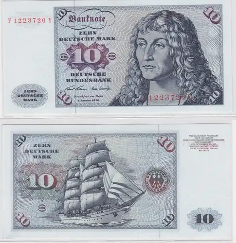 T146114 Banknote 10 DM Deutsche Mark Ro. 270a Schein 2.Jan. 1970 KN F 1223720 Y