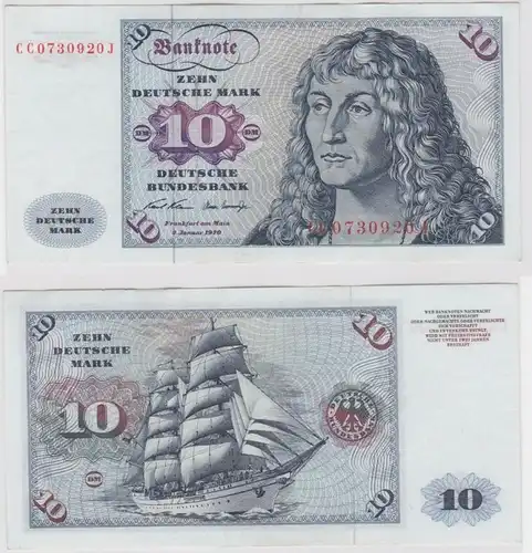 T146113 Banknote 10 DM Deutsche Mark Ro. 270a Schein 2.Jan. 1970 KN CC 0730920 J