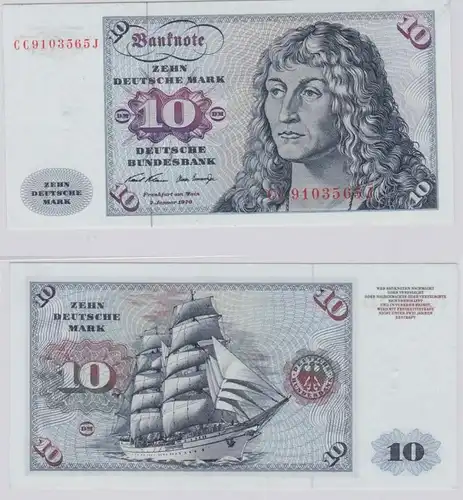 T146111 Banknote 10 DM Deutsche Mark Ro. 270a Schein 2.Jan. 1970 KN CC 9103565 J